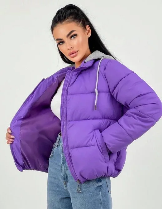 Куртка короткая фиолетовая