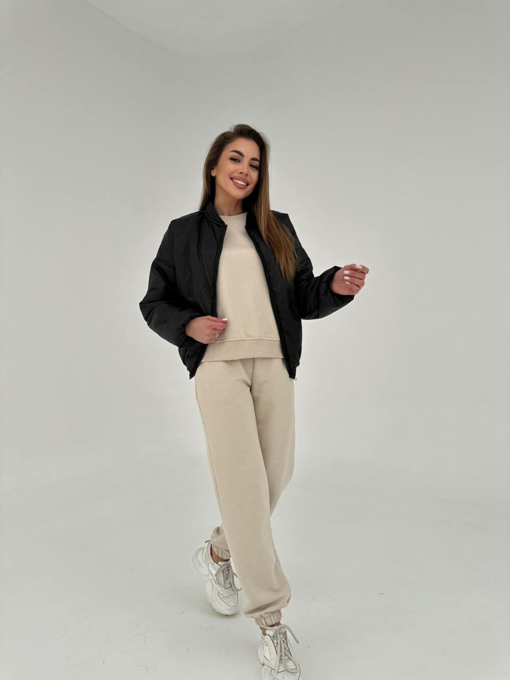 Бомбер утеплённый на синтепоне цвет чёрный