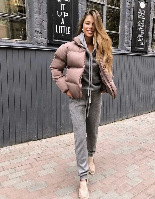 Куртка короткая из матовой плащевки цвет какао