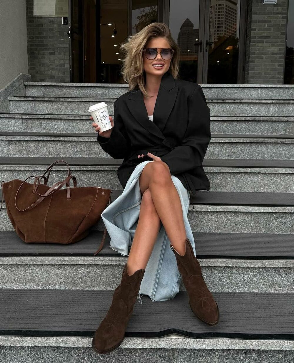 Піджак-кімоно з поясом, колір моко