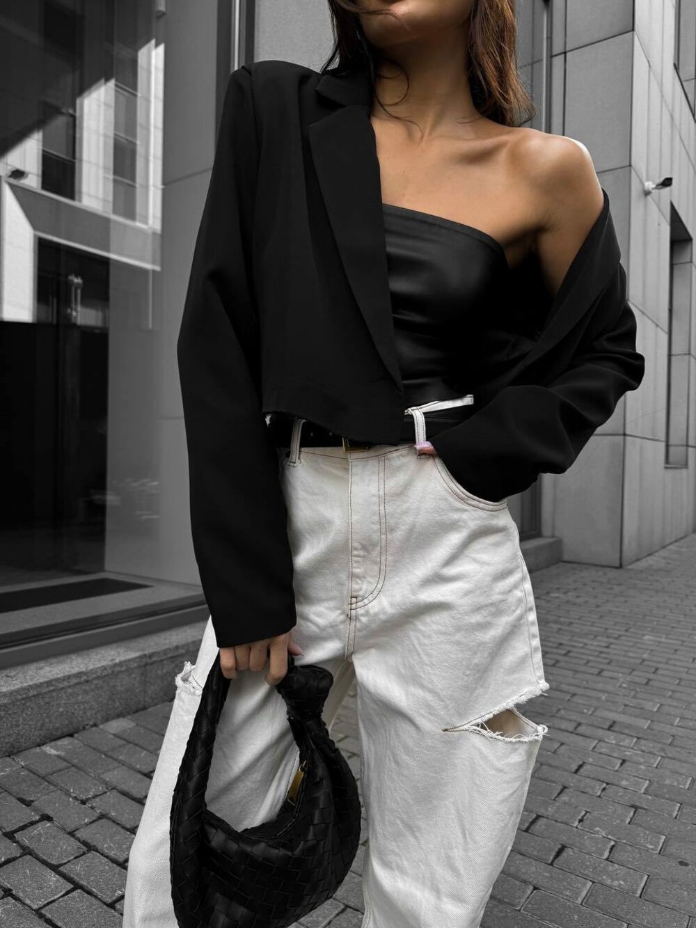 Піджак з плічками, на підкладці, колір чорний