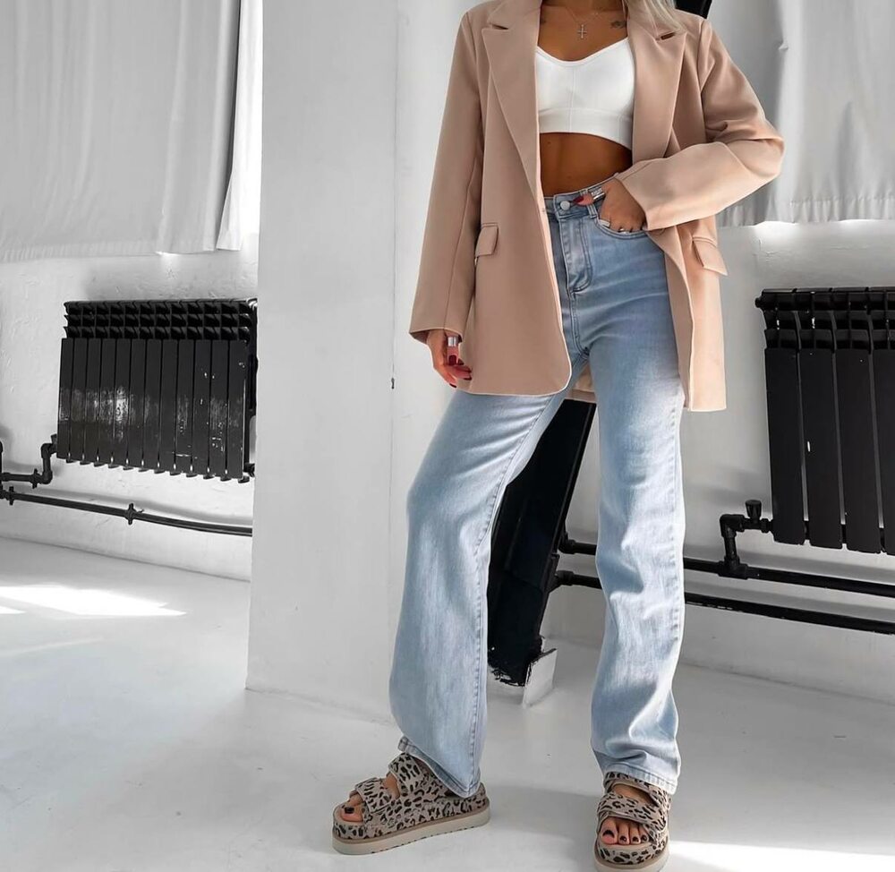 Піджак оверсайз без підкладки, колір бежевий