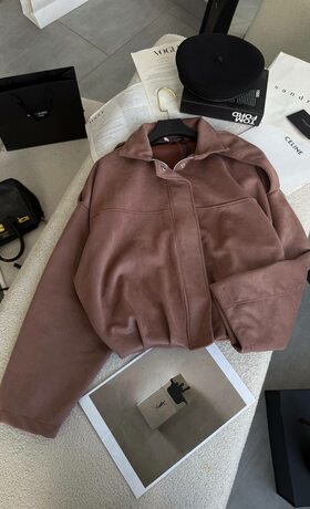 Бомбер в стиле Zara замш цвет мокко