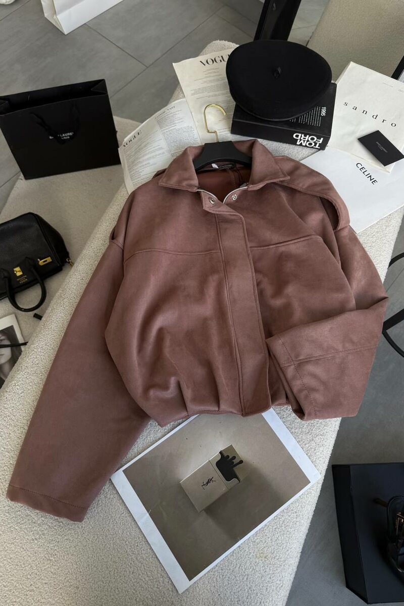 Бомбер в стиле Zara замш цвет мокко