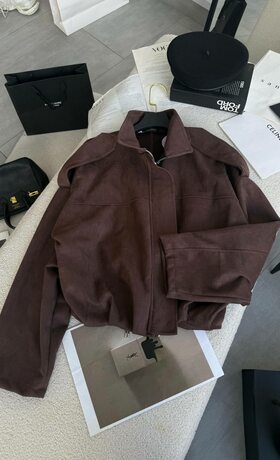 Бомбер в стиле Zara замш цвет шоколад
