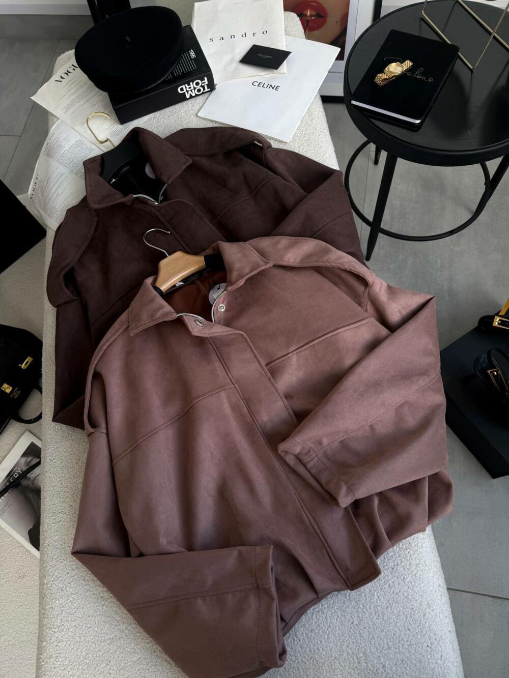 Бомбер в стиле Zara замш цвет шоколад