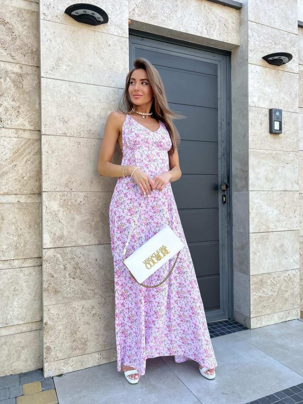 Літній сарафан з відкритою спиною, колір рожевий