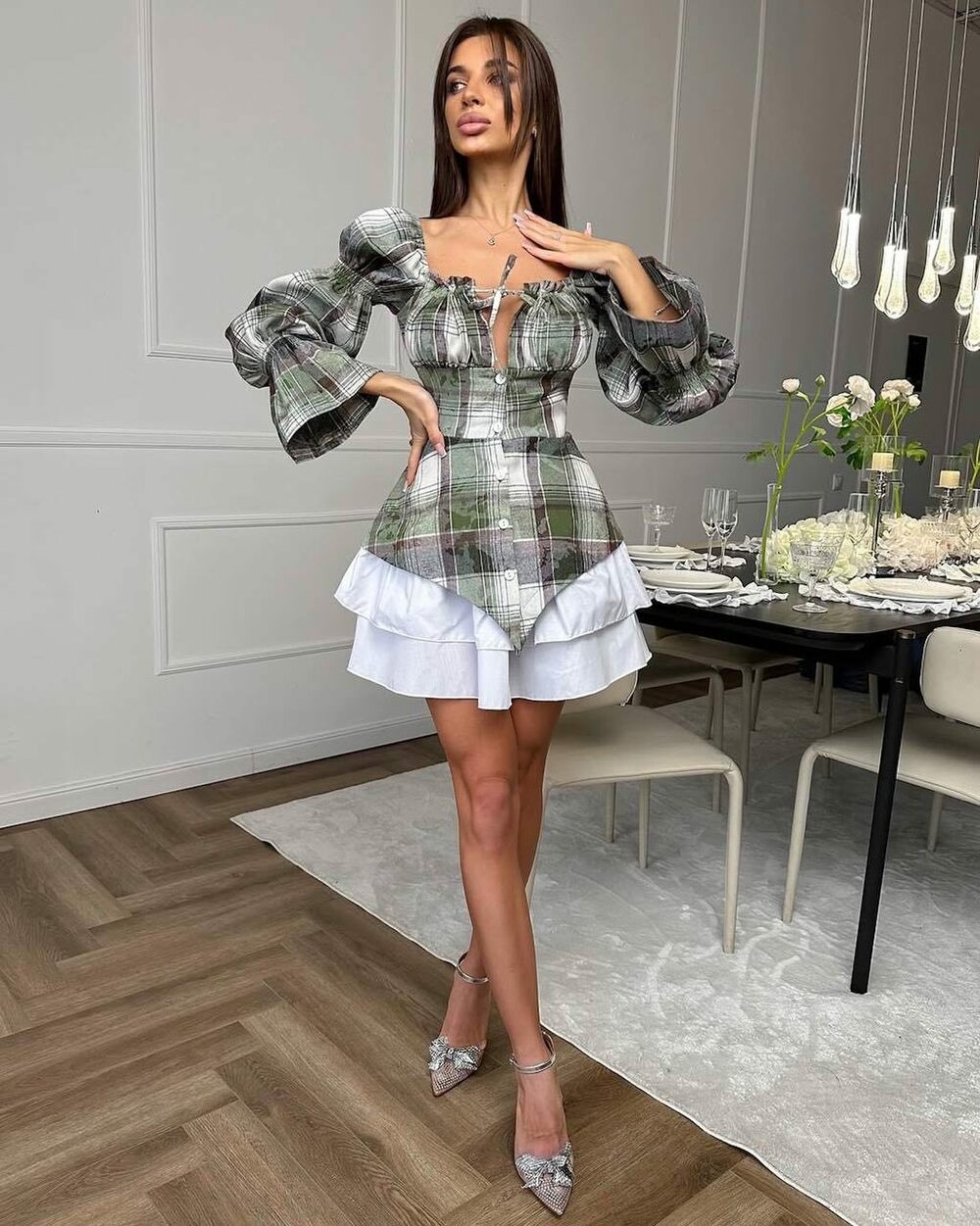 Сукня у стилі BARBIE. Декольте регулюється, плічка можна опускати, колір зелений