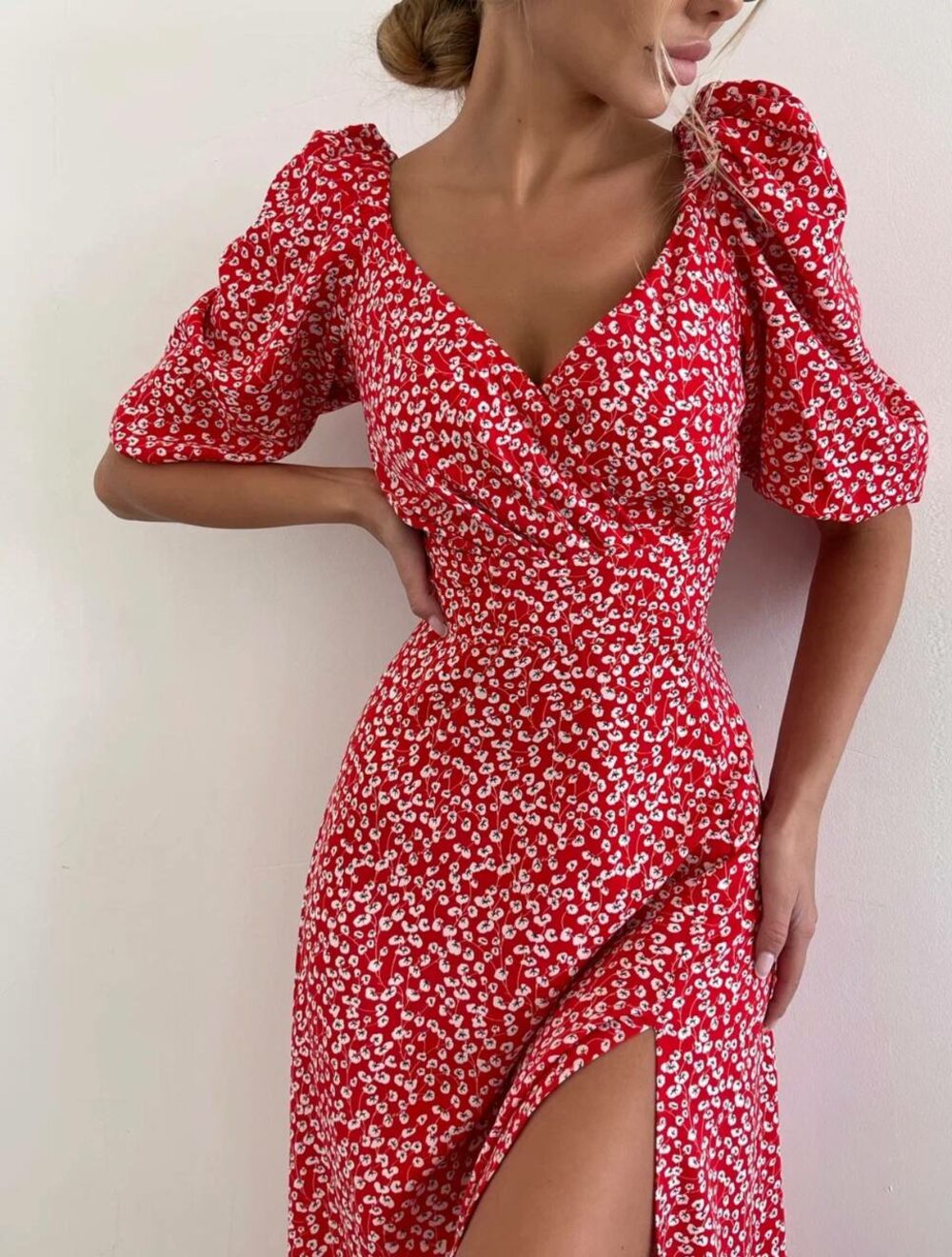 Платье красное длинное летнее