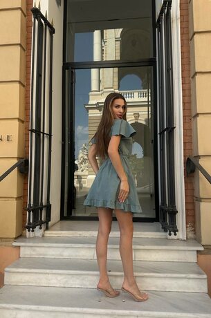 Платье на запах, цвет оливковый