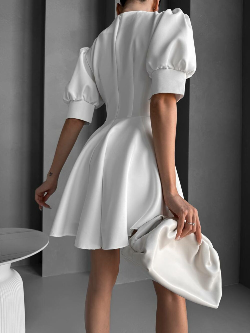 Сукня комбінезон з імітацією корсета, колір білий