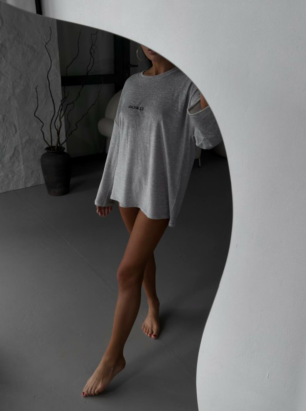 Велюровий лонг з вишивкою, колір меланж.