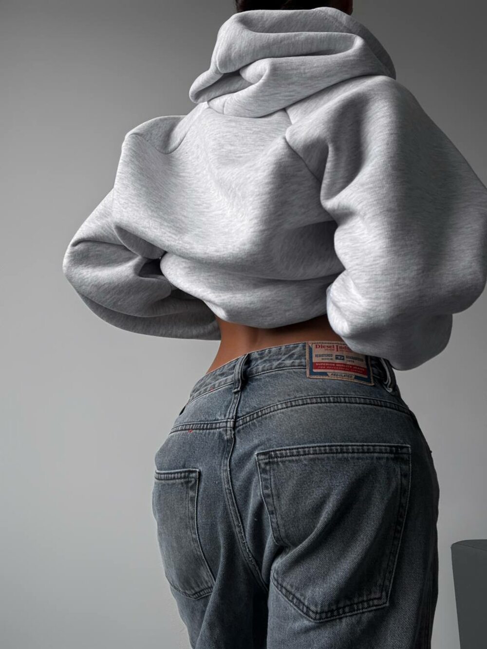 Худі з капюшоном та кишенями, колір меланж