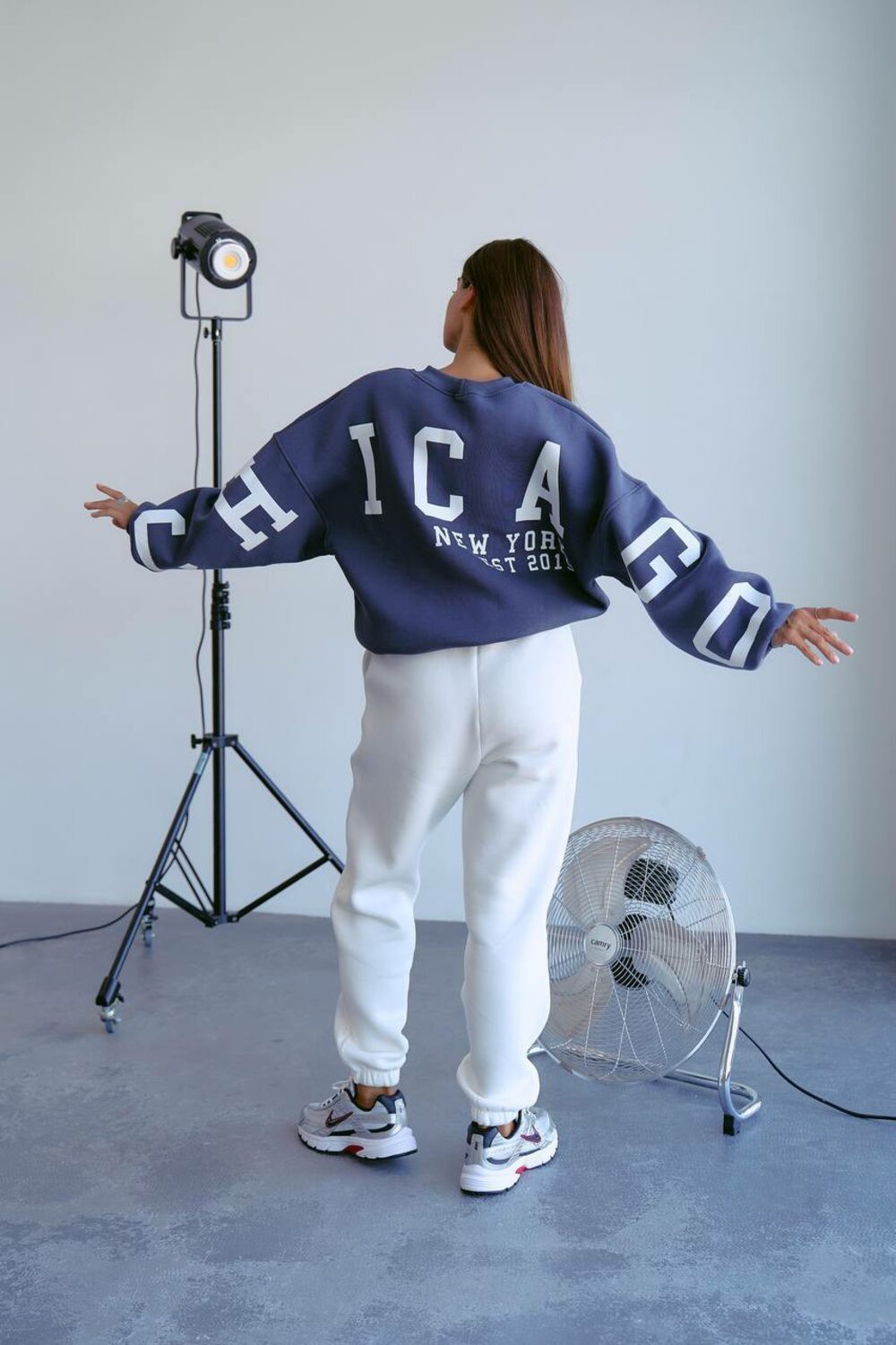 Світшот оверсайз з накатом, колір графіт