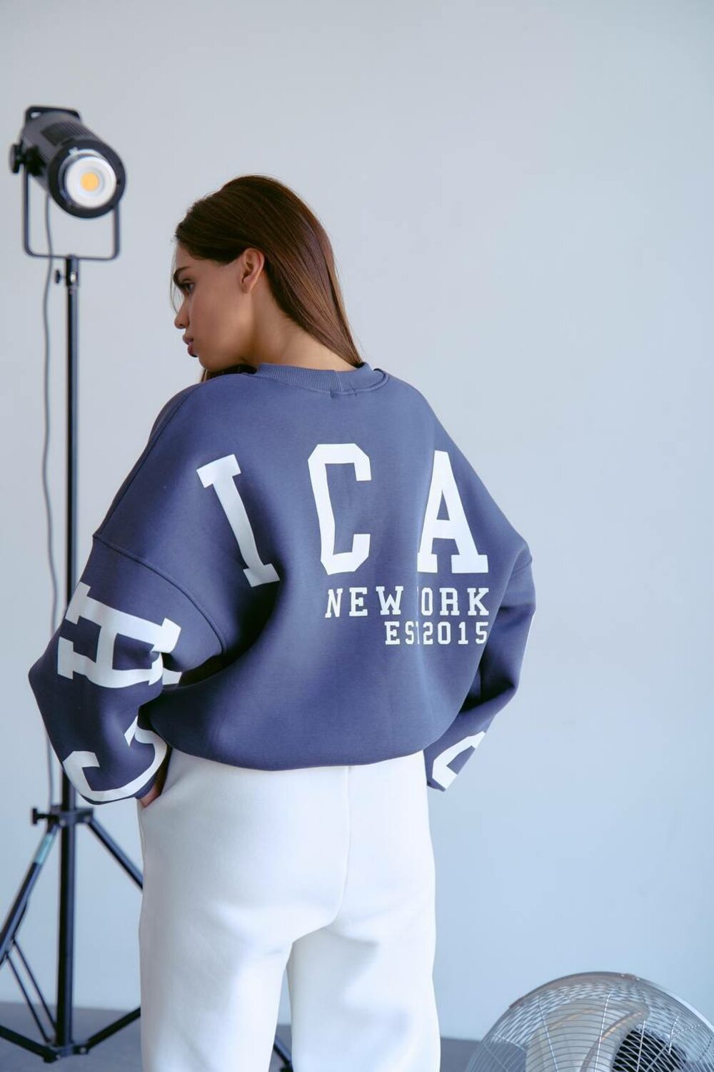 Світшот оверсайз з накатом, колір графіт